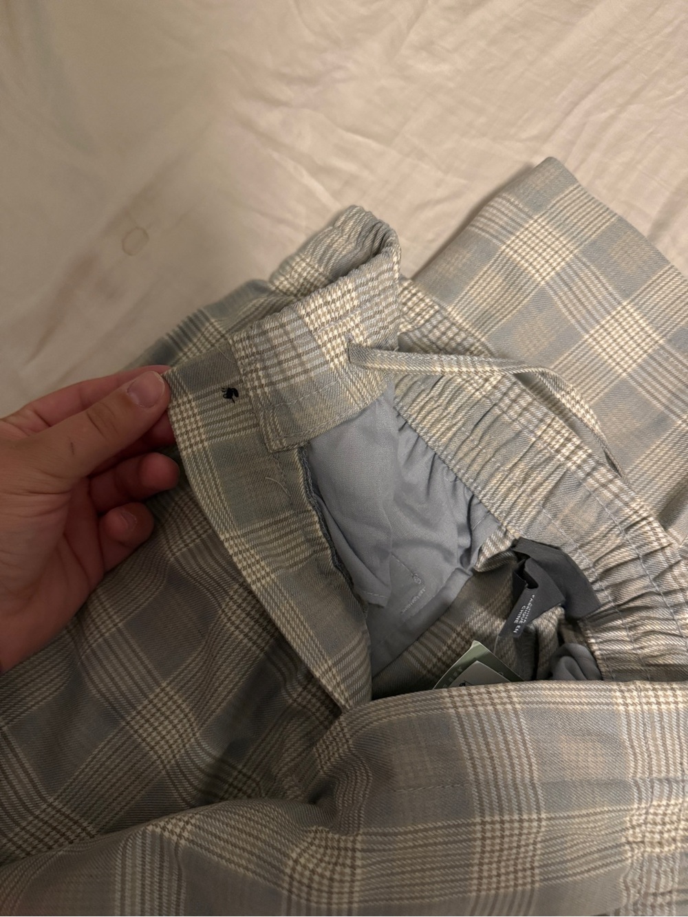 H&M Light Blue Plaid Men's Dress Pants